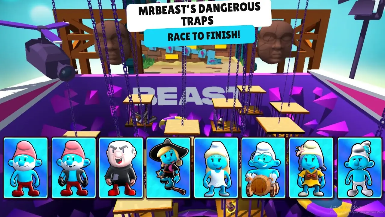 Stumble Guys MrBeast Dangerous Traps Map